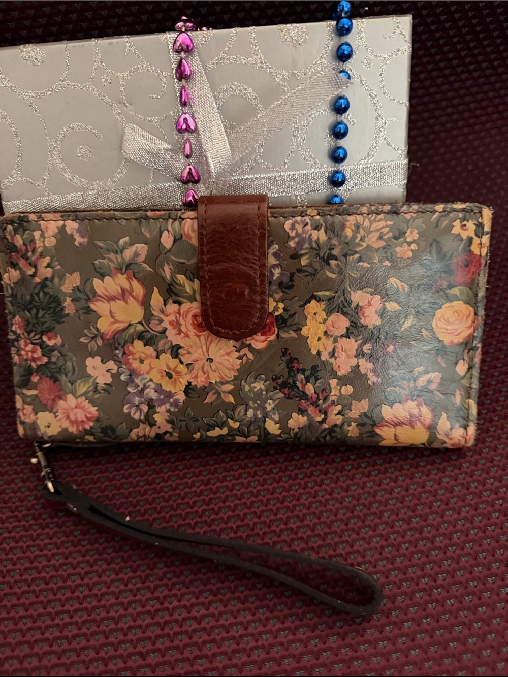 Patricia Nash Floral Leather Wristlet Wallet - Brown Floral